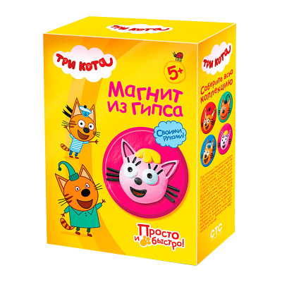 Набор для творчества Три кота Магнит из гипса Лапочка Фантазер 405121